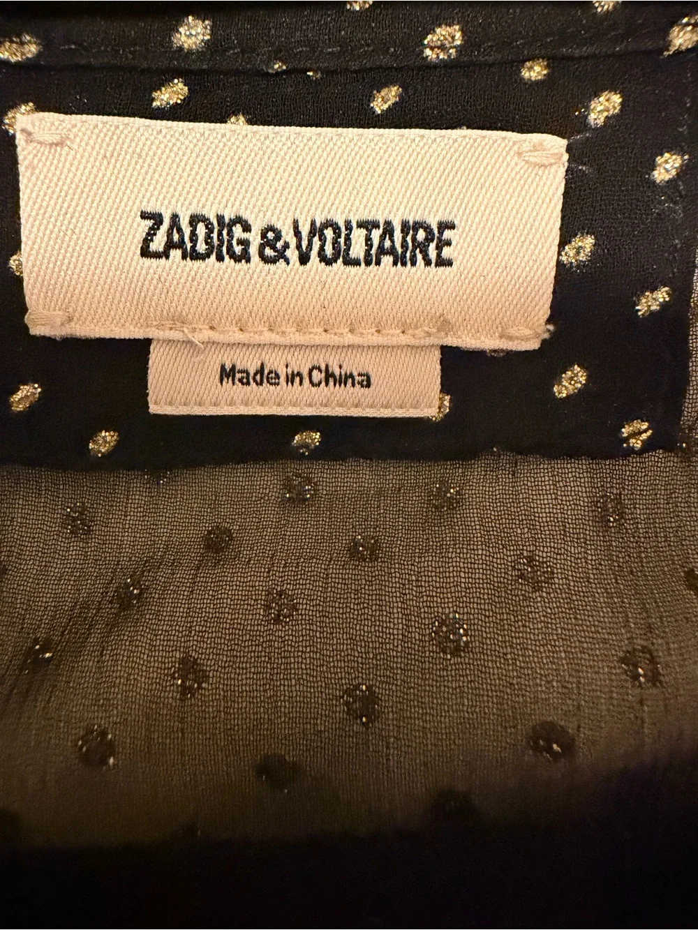Zadig & Voltaire Randy Mousseline Sparle Noir Dress - Picture 11 of 13